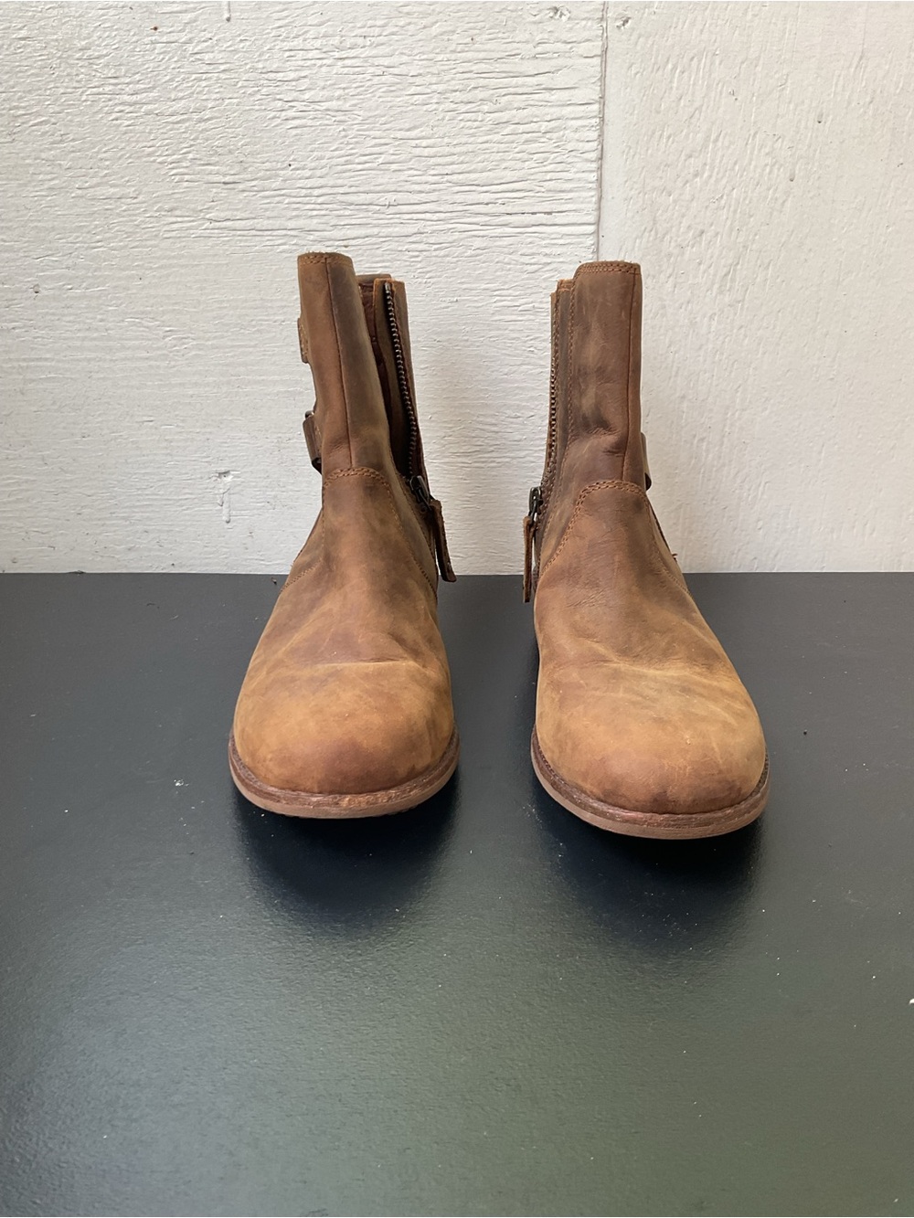 Teva Ellery Tan Brown Leather Ankle Boots